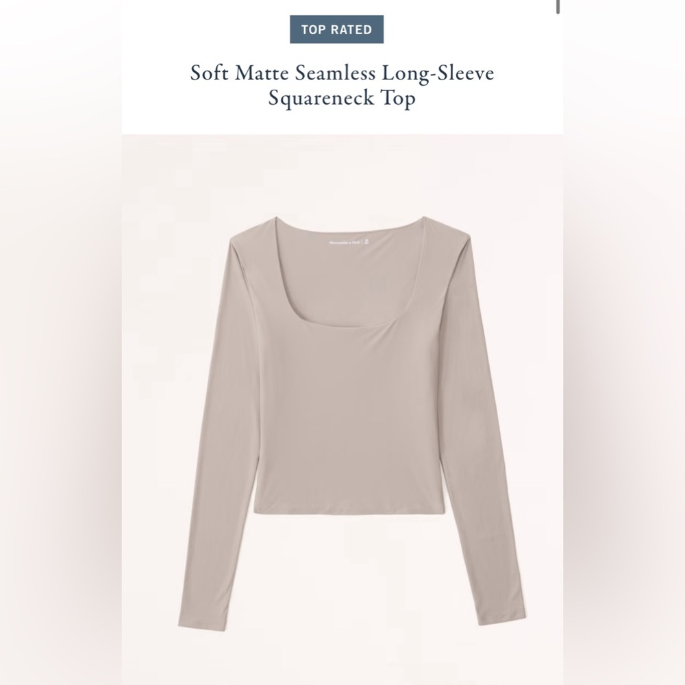 NWT! Abercrombie Soft Matte Seamless Long-Sleeve Squareneck Top